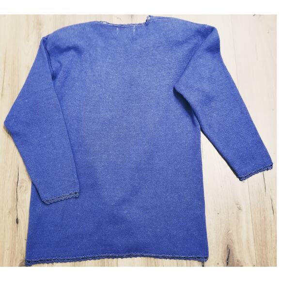 VTG -Cervelle Embroidered Cottagecore Cardigan Blue Purple Art to Wear - Picture 4 of 6